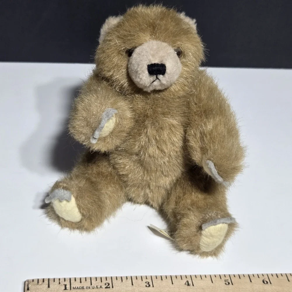 VTG‎ BROWN TEDDY BEAR PLUSH Stuffed Animal Jointed TOY K&M INTERNATIONAL 1992